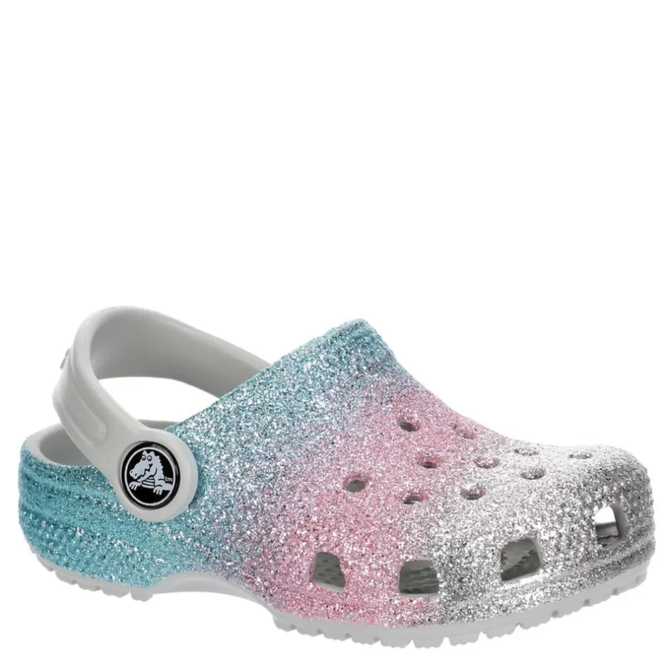 Girls Toddler Classic Glitter Clog>CROCS New