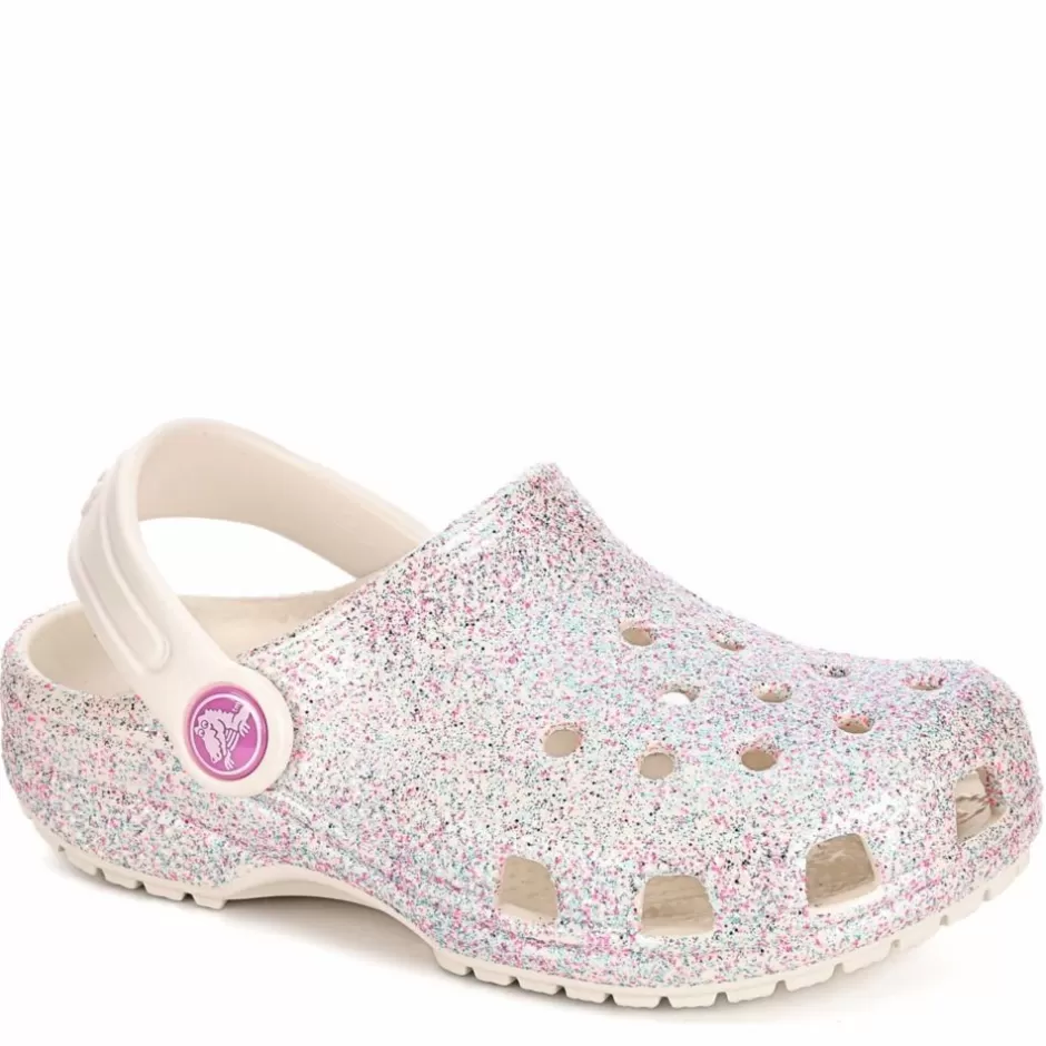 Girls Toddler Classic Glitter Clog>CROCS Outlet