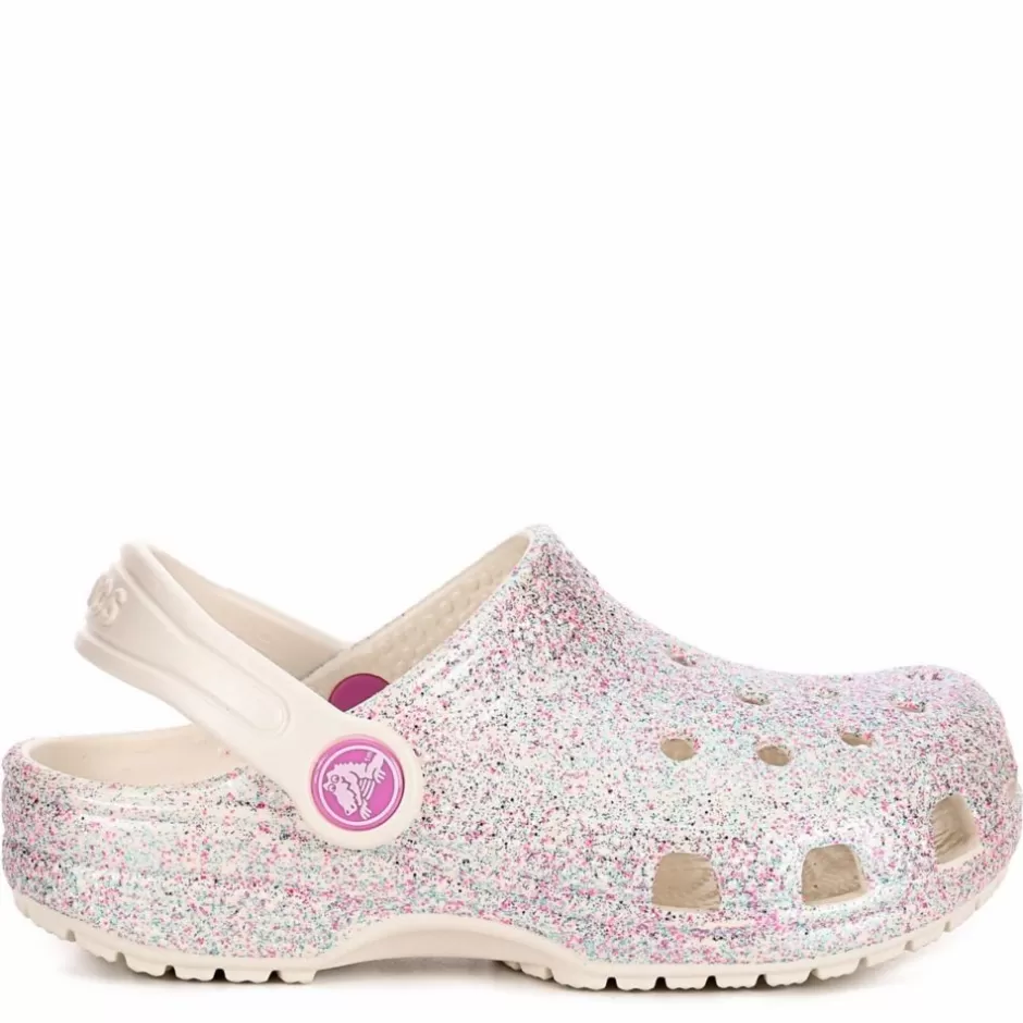 Girls Toddler Classic Glitter Clog>CROCS Outlet