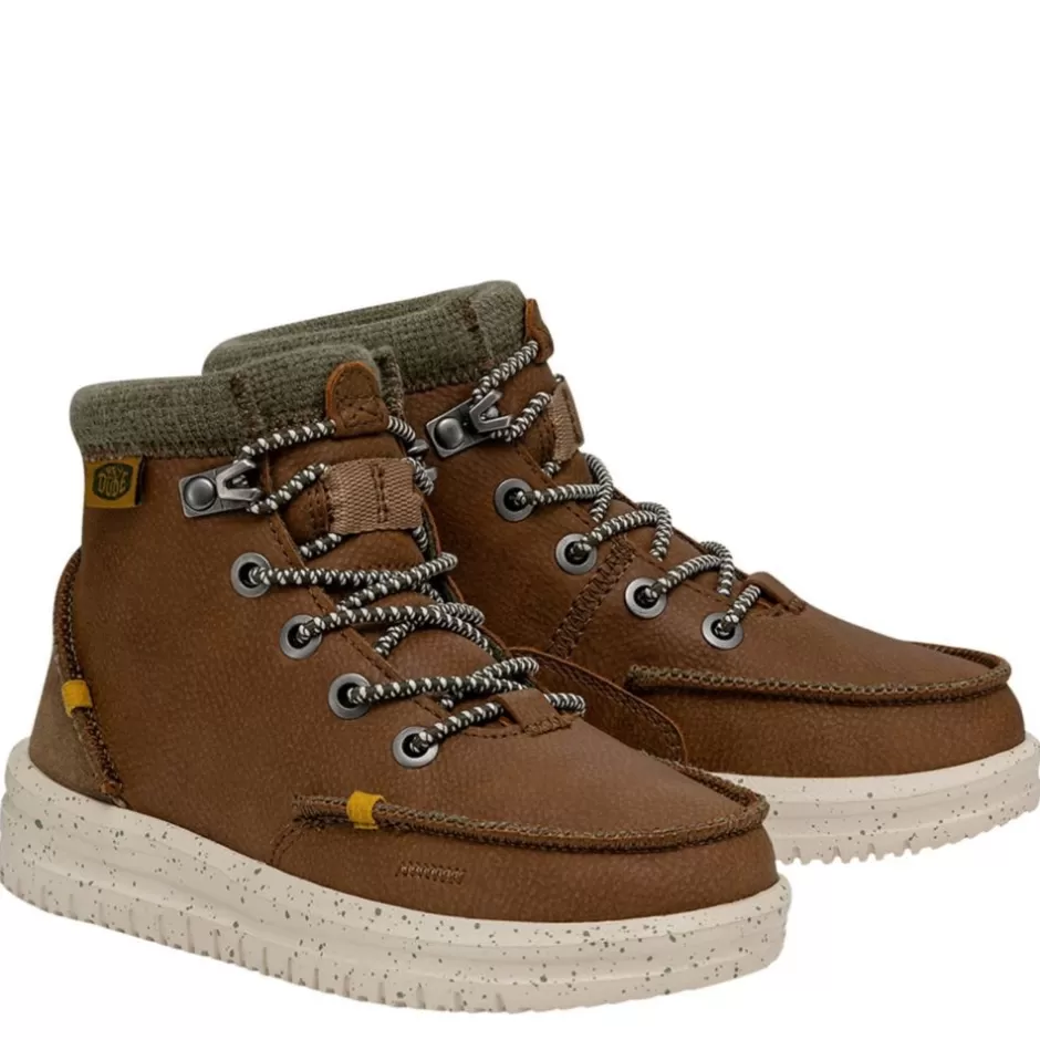 Boys Bradley Youth Leather Boot>HEYDUDE Store