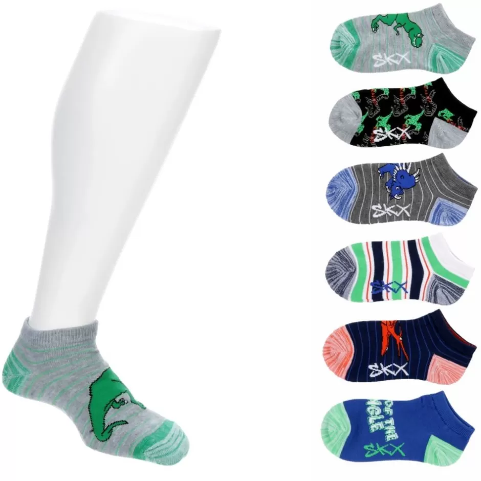 Boys Low Cut Dinosaur Socks 6 Pairs>SKECHERS Clearance