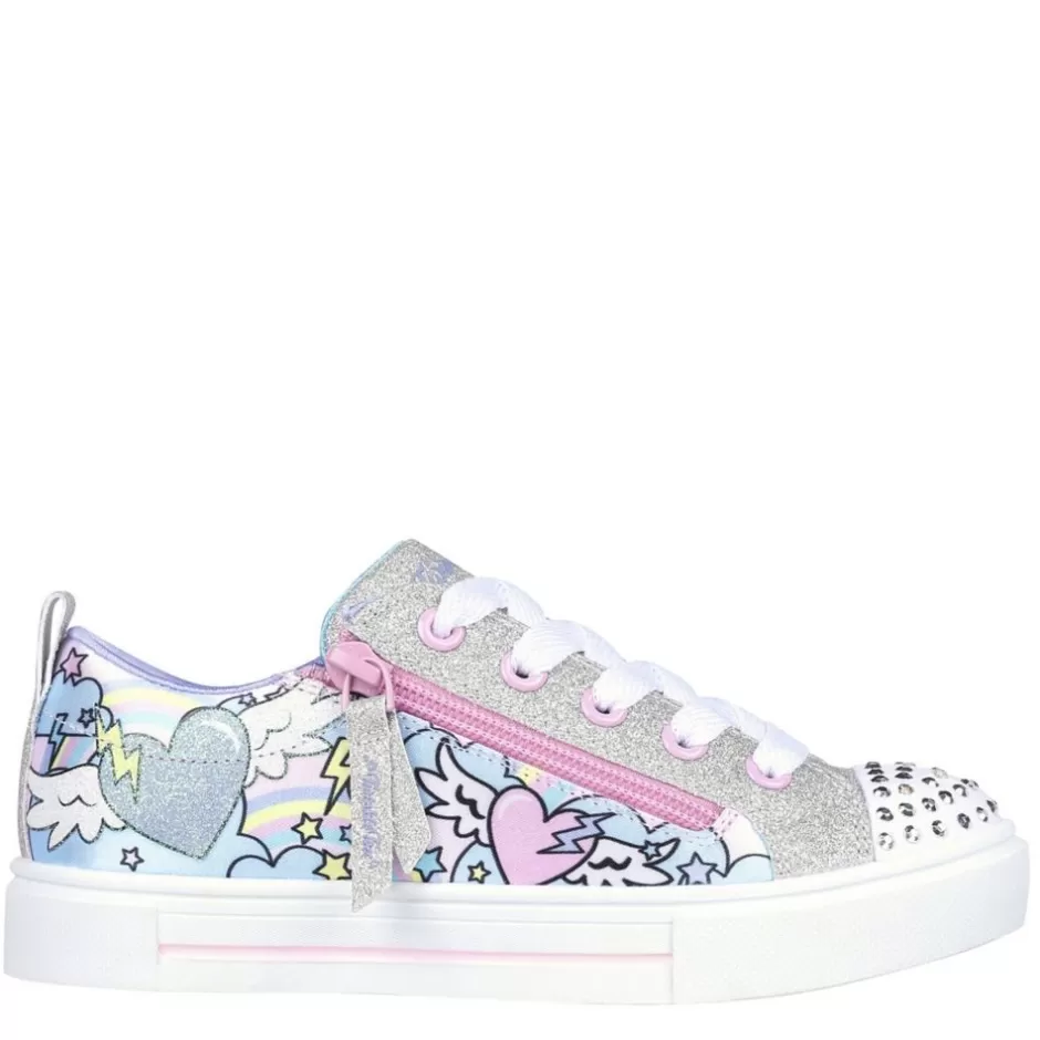 Girls Twinkle Sparks Flying Hearts Light Up Sneaker>SKECHERS Hot