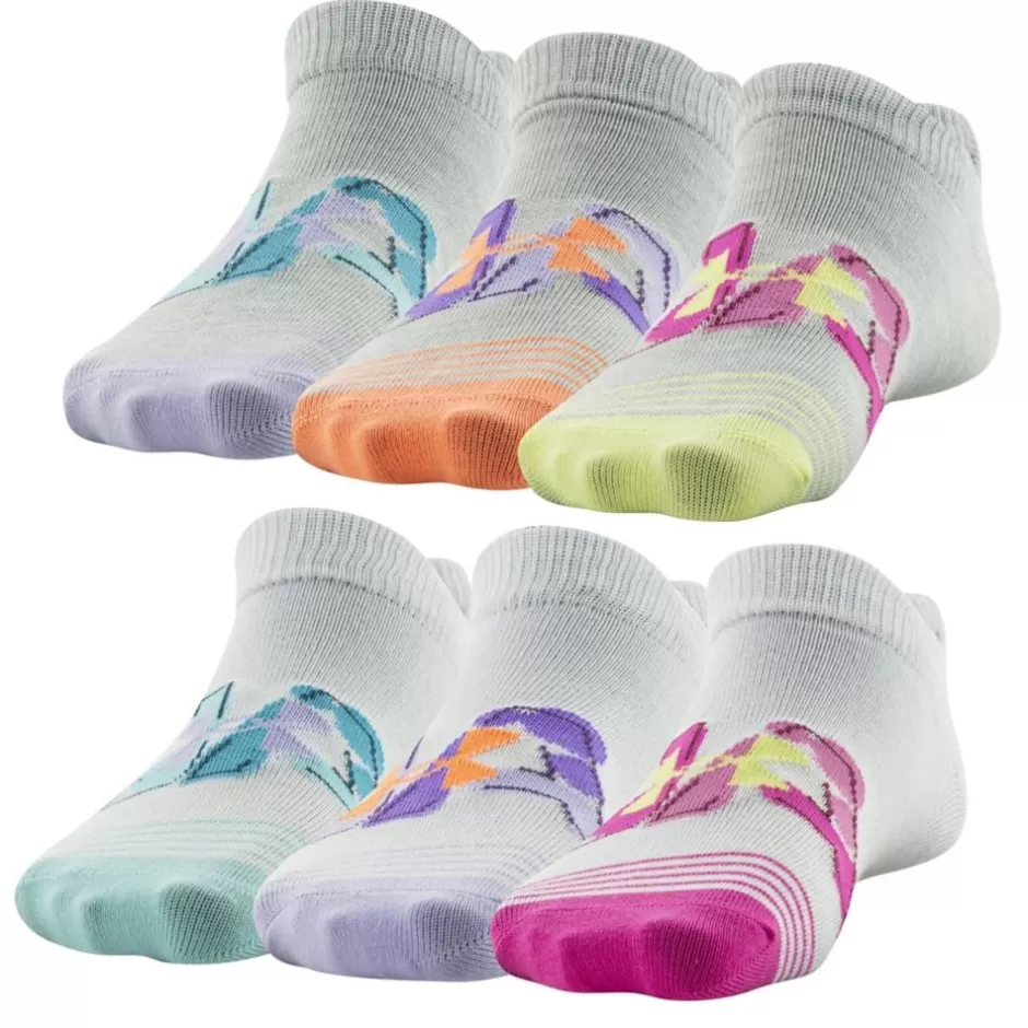 Girls Essential No Show Socks 6 Pairs>UNDER ARMOUR New